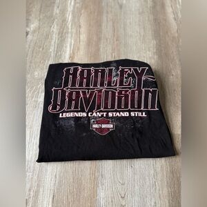 VTG Harley Davidson Graphic T-Shirt Appalachian USA Eagle Flag Black Size XL 2XL